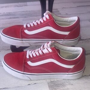 Genuine Vans Men's Old Skool Racing Red & True White Sneakers